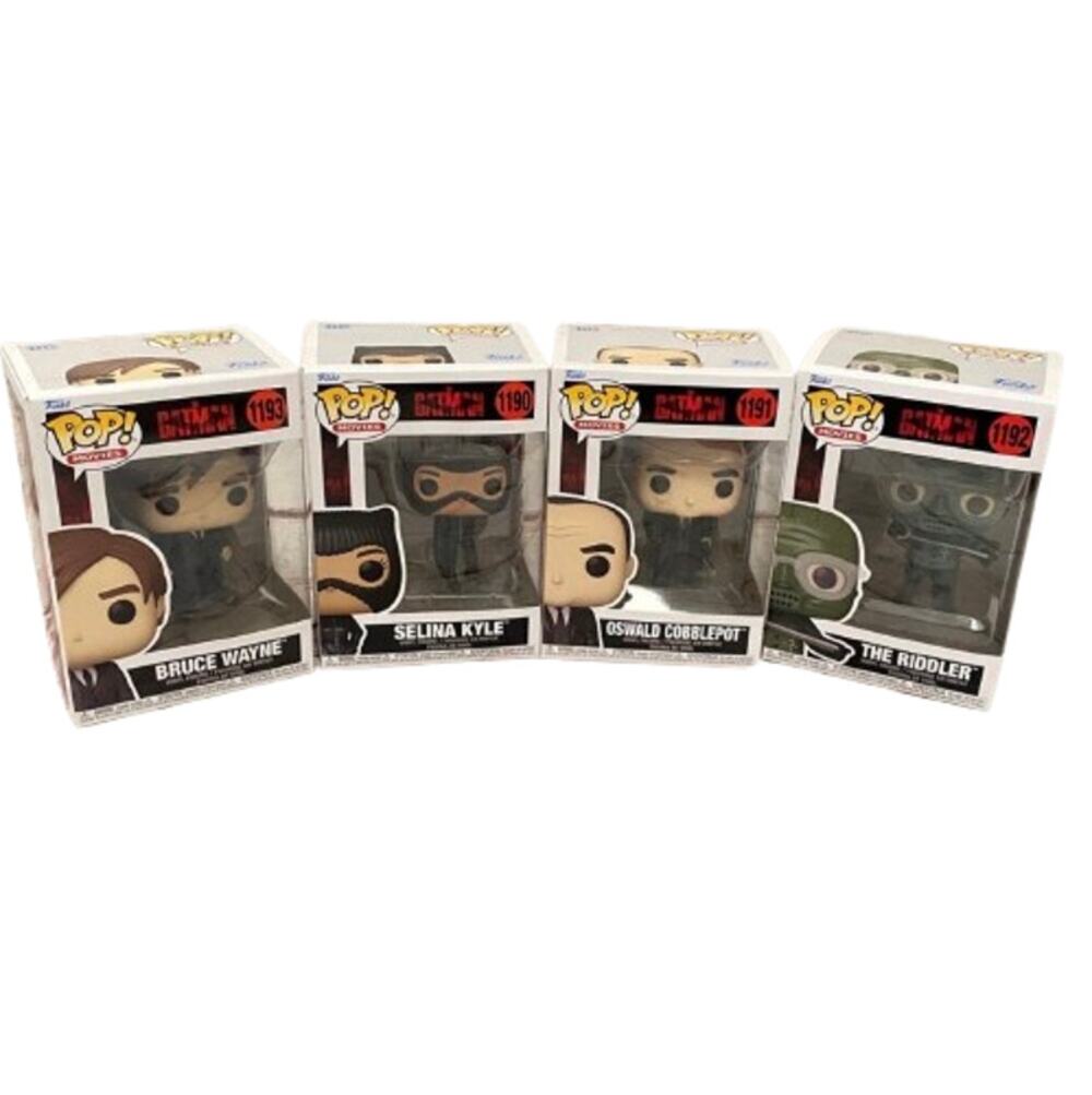FUNKO POP DC The Batman Movie Set 4 Bruce Wayne Selina Kyle Riddler Penguin
